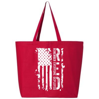 RED Remember Everyone Deployed Distressed Flag 25L Jumbo Tote