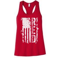 RED Remember Everyone Deployed Distressed Flag Womens Tank Top