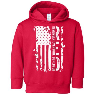 RED Remember Everyone Deployed Distressed Flag Toddler Hoodie