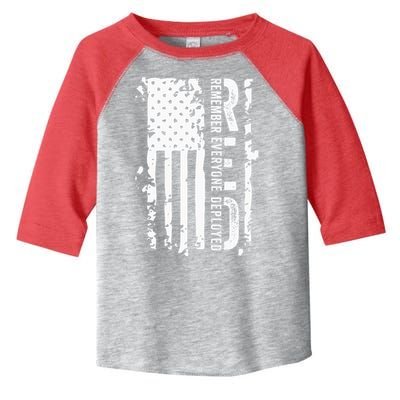 RED Remember Everyone Deployed Distressed Flag Toddler Fine Jersey T-Shirt