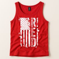 RED Remember Everyone Deployed Distressed Flag Tank Top