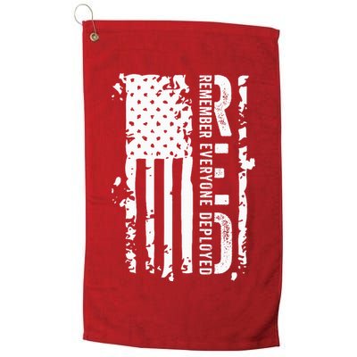RED Remember Everyone Deployed Distressed Flag Golf Towel