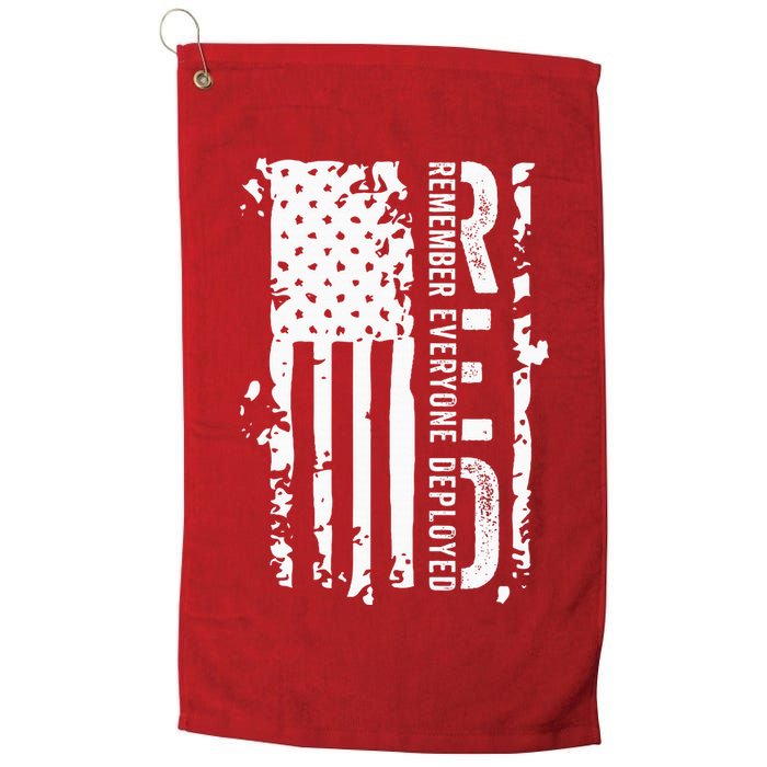 RED Remember Everyone Deployed Distressed Flag Golf Towel