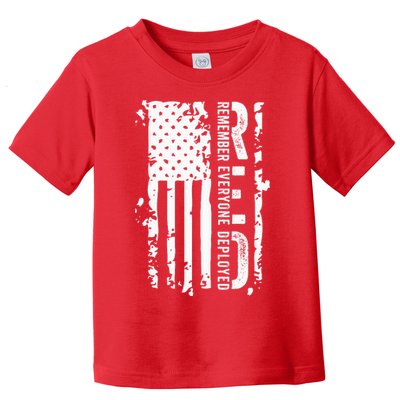 RED Remember Everyone Deployed Distressed Flag Toddler T-Shirt