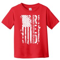 RED Remember Everyone Deployed Distressed Flag Toddler T-Shirt