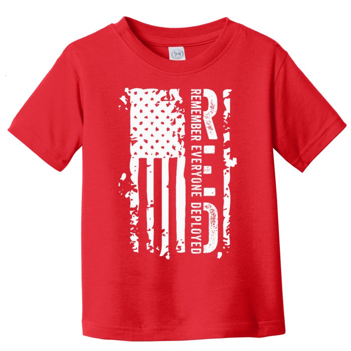 RED Remember Everyone Deployed Distressed Flag Toddler T-Shirt