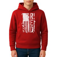 RED Remember Everyone Deployed Distressed Flag Kids Hoodie