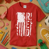 RED Remember Everyone Deployed Distressed Flag Kids T-Shirt