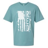 RED Remember Everyone Deployed Distressed Flag Sueded Cloud Jersey T-Shirt