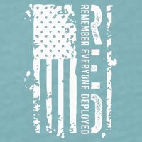 RED Remember Everyone Deployed Distressed Flag Sueded Cloud Jersey T-Shirt