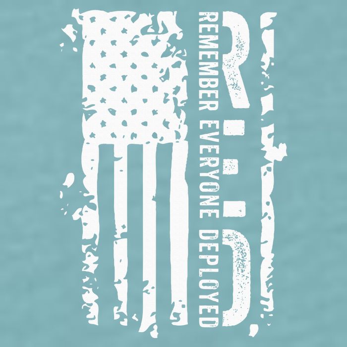 RED Remember Everyone Deployed Distressed Flag Sueded Cloud Jersey T-Shirt