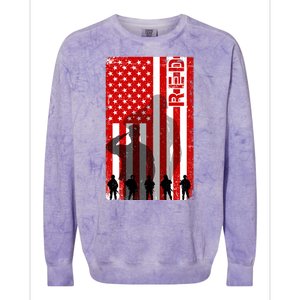 RED Remeber Everyone Deployed Support Military Troops Colorblast Crewneck Sweatshirt