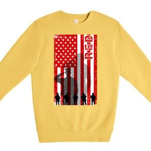 RED Remeber Everyone Deployed Support Military Troops Premium Crewneck Sweatshirt