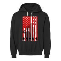 RED Remeber Everyone Deployed Support Military Troops Garment-Dyed Fleece Hoodie