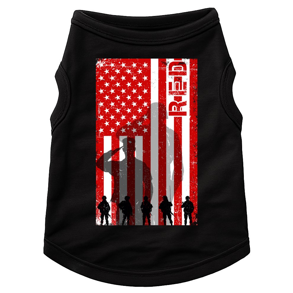 RED Remeber Everyone Deployed Support Military Troops Doggie Tank