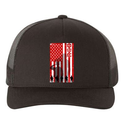 RED Remeber Everyone Deployed Support Military Troops Yupoong Adult 5-Panel Trucker Hat
