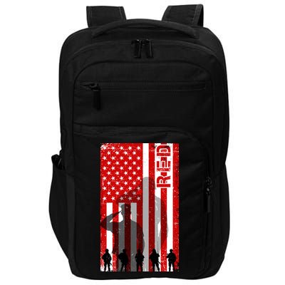 RED Remeber Everyone Deployed Support Military Troops Impact Tech Backpack