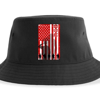 RED Remeber Everyone Deployed Support Military Troops Sustainable Bucket Hat