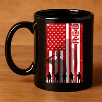 RED Remeber Everyone Deployed Support Military Troops 11oz C Handle Ceramic Mug
