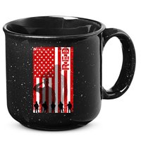 RED Remeber Everyone Deployed Support Military Troops 15oz Campfire Ceramic Mug