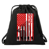 RED Remeber Everyone Deployed Support Military Troops Drawstring Bag