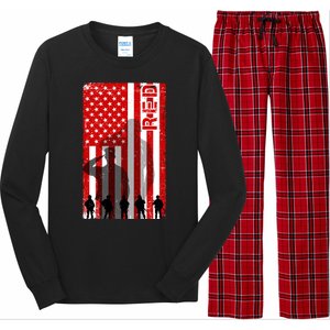 RED Remeber Everyone Deployed Support Military Troops Long Sleeve Pajama Set