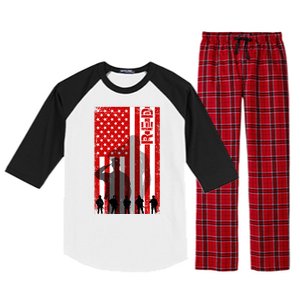 RED Remeber Everyone Deployed Support Military Troops Raglan Sleeve Pajama Set