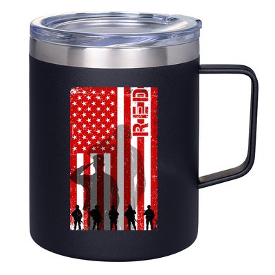 RED Remeber Everyone Deployed Support Military Troops 12oz Stainless Steel Coffee Mug