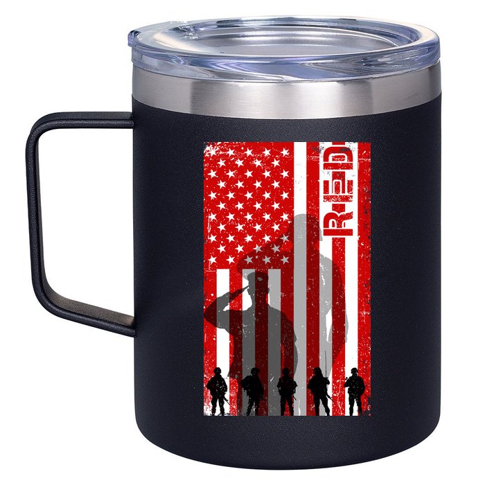 RED Remeber Everyone Deployed Support Military Troops 12oz Stainless Steel Coffee Mug