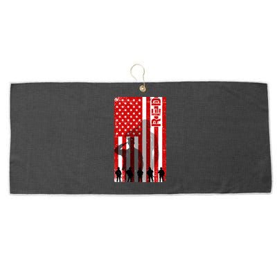 RED Remeber Everyone Deployed Support Military Troops Large Microfiber Waffle Golf Towel