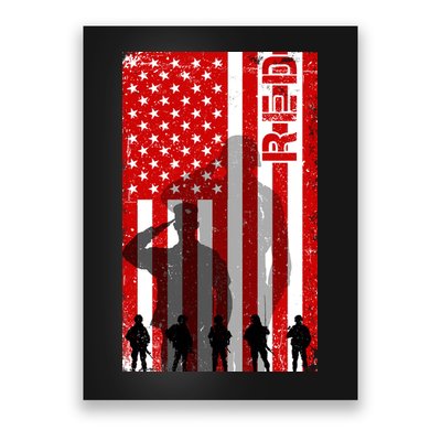 RED Remeber Everyone Deployed Support Military Troops Poster