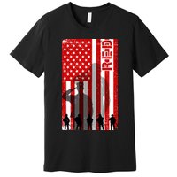 RED Remeber Everyone Deployed Support Military Troops Premium T-Shirt