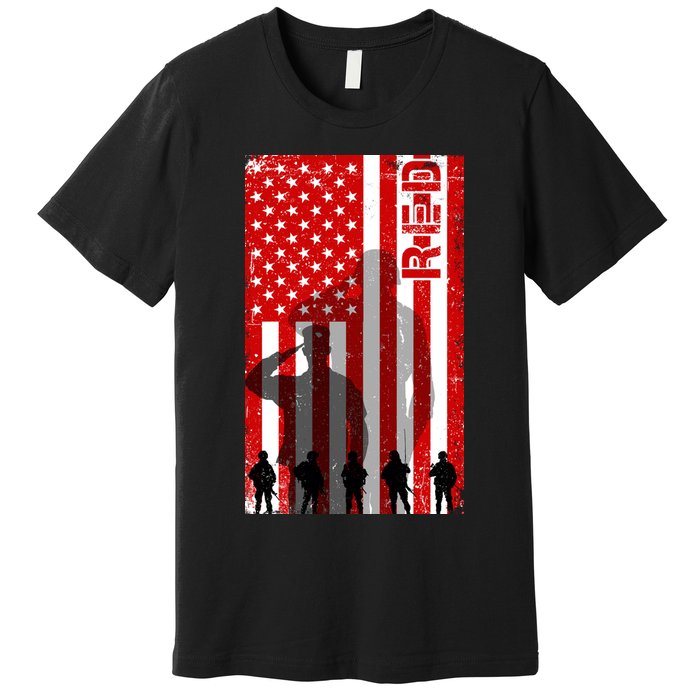 RED Remeber Everyone Deployed Support Military Troops Premium T-Shirt