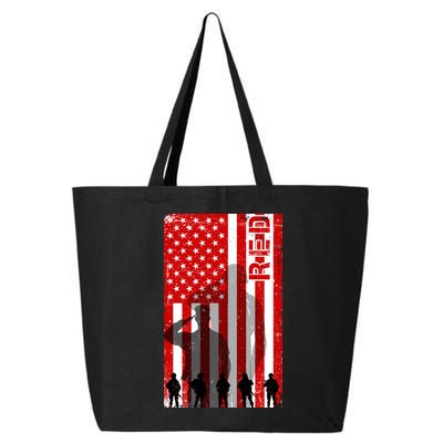 RED Remeber Everyone Deployed Support Military Troops 25L Jumbo Tote