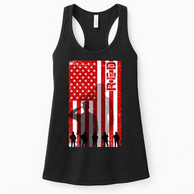 RED Remeber Everyone Deployed Support Military Troops Womens Tank Top