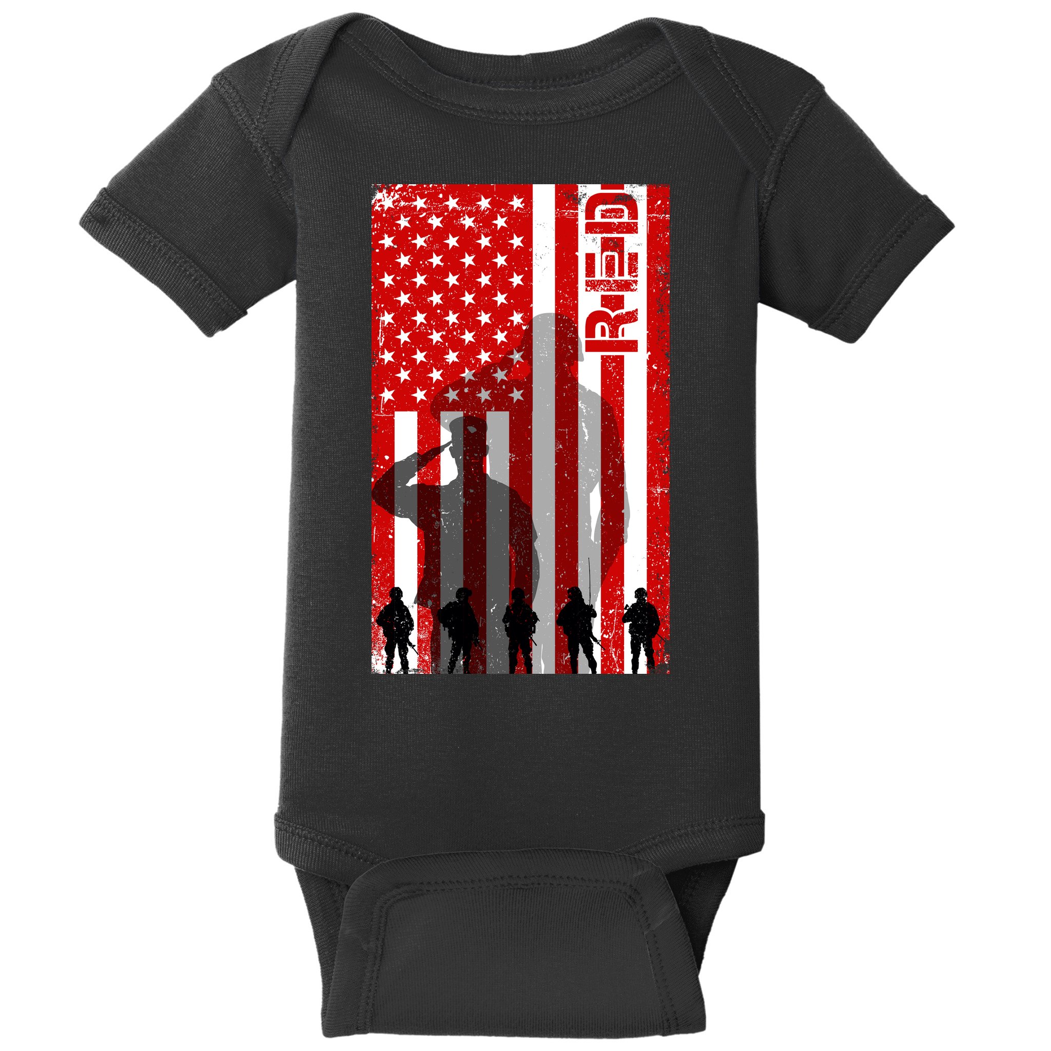 RED Remeber Everyone Deployed Support Military Troops Baby Bodysuit
