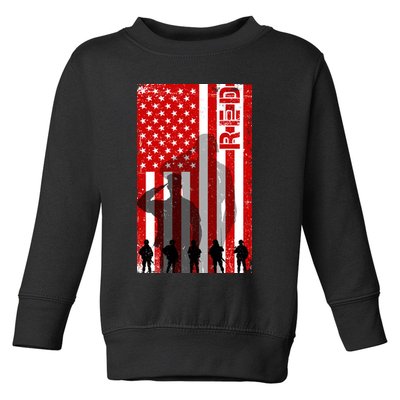 RED Remeber Everyone Deployed Support Military Troops Toddler Sweatshirt