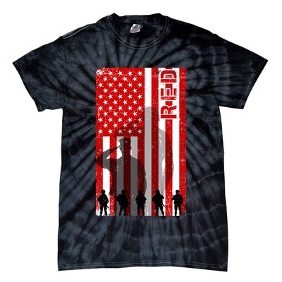 RED Remeber Everyone Deployed Support Military Troops Tie-Dye T-Shirt