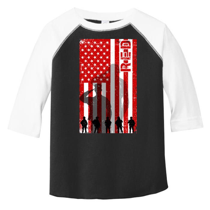 RED Remeber Everyone Deployed Support Military Troops Toddler Fine Jersey T-Shirt