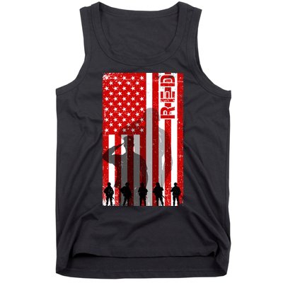 RED Remeber Everyone Deployed Support Military Troops Tank Top