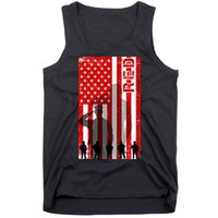 RED Remeber Everyone Deployed Support Military Troops Tank Top