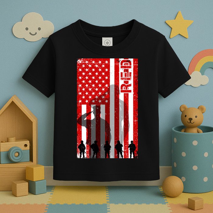 RED Remeber Everyone Deployed Support Military Troops Toddler T-Shirt