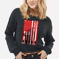 RED Remeber Everyone Deployed Support Military Troops Cropped Pullover Crew
