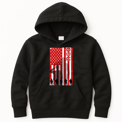 RED Remeber Everyone Deployed Support Military Troops Kids Hoodie