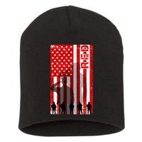 RED Remeber Everyone Deployed Support Military Troops Short Acrylic Beanie