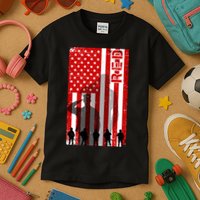 RED Remeber Everyone Deployed Support Military Troops Kids T-Shirt