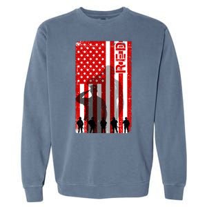 RED Remeber Everyone Deployed Support Military Troops Garment-Dyed Sweatshirt