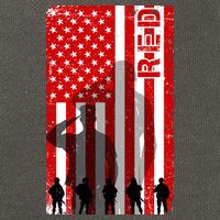 RED Remeber Everyone Deployed Support Military Troops Cotton Canvas Backpack