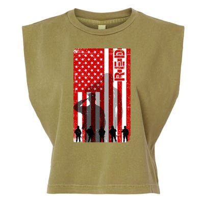 RED Remeber Everyone Deployed Support Military Troops Garment-Dyed Women's Muscle Tee