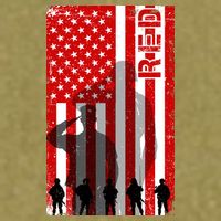 RED Remeber Everyone Deployed Support Military Troops Garment-Dyed Women's Muscle Tee